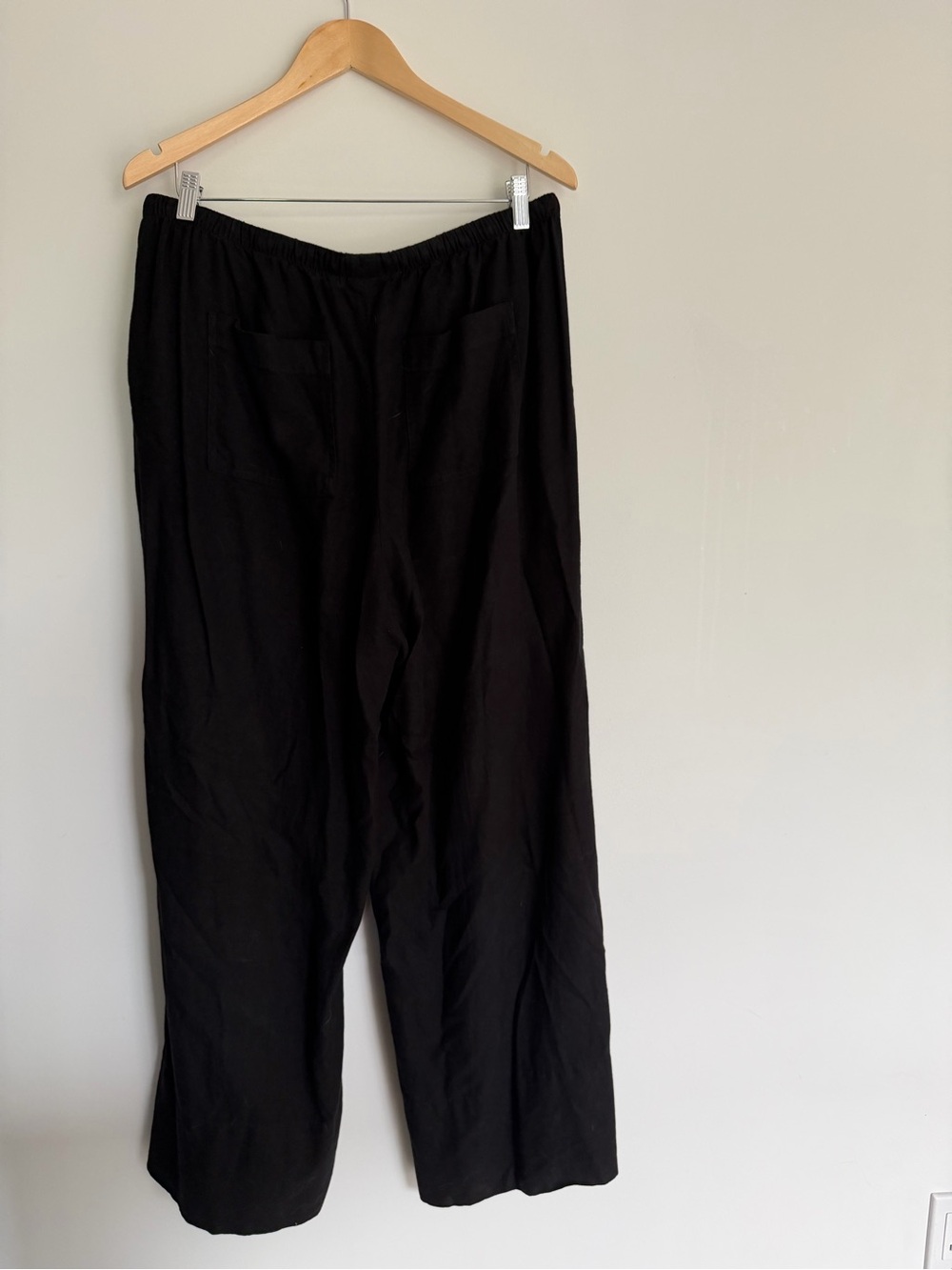 Dynamite Black Linen Blend Wide Leg Pants | Drawstring | Size Large - Picture 4 of 5
